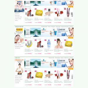 Mẫu website bán mỹ phẩm chăm sóc da